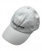 BALENCIAGAバレンシアガ）の古着「ロゴ刺繍ベースボールキャップ」｜ホワイト