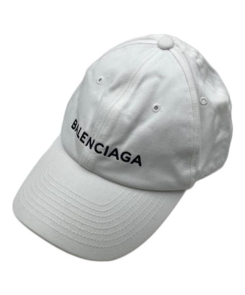 BALENCIAGA（バレンシアガ）BALENCIAGA (バレンシアガ) ロゴ刺繍ベースボールキャップ ホワイト サイズ:Lの古着・服飾アイテム