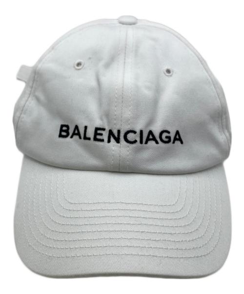 BALENCIAGA（バレンシアガ）BALENCIAGA (バレンシアガ) ロゴ刺繍ベースボールキャップ ホワイト サイズ:Lの古着・服飾アイテム