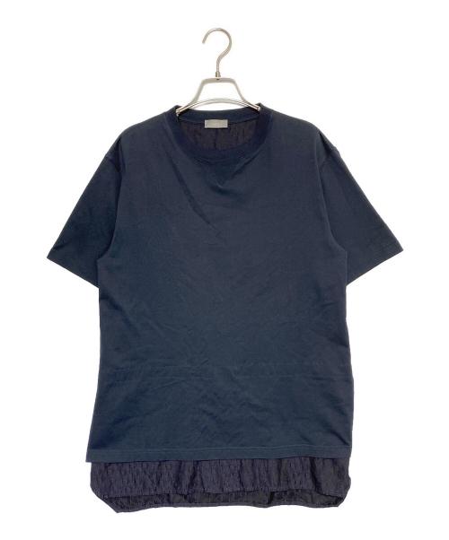 Christian Dior（クリスチャン ディオール）Christian Dior (クリスチャン ディオール) オブリーク柄切替Tシャツ ネイビー サイズ:Sの古着・服飾アイテム
