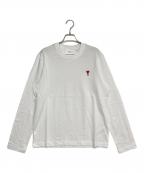 AMI Alexandre Mattiussiアミアレクサンドルマテュッシ）の古着「ハートロゴ長袖Tシャツ」｜ホワイト