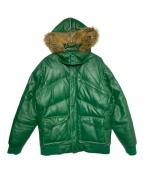 SUPREMEシュプリーム）の古着「07SS Leather Down Jacket」｜グリーン