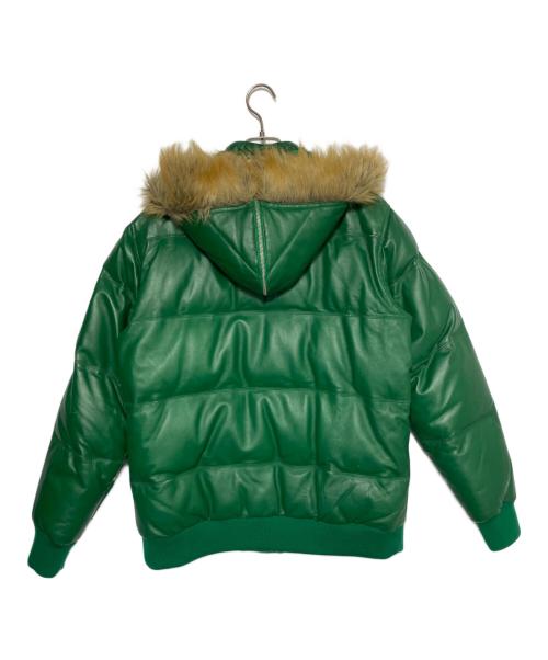 SUPREME（シュプリーム）SUPREME (シュプリーム) 07SS Leather Down Jacket グリーン サイズ:Lの古着・服飾アイテム