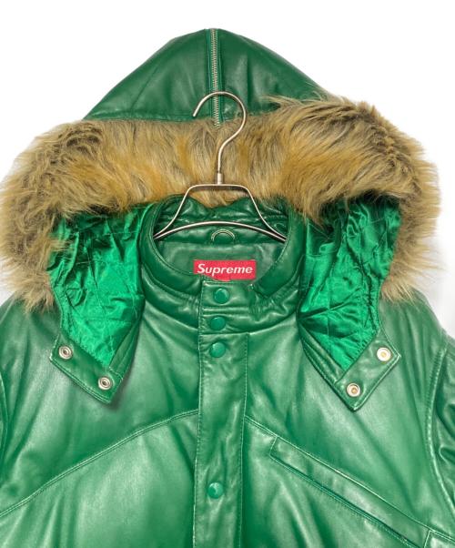 SUPREME（シュプリーム）SUPREME (シュプリーム) 07SS Leather Down Jacket グリーン サイズ:Lの古着・服飾アイテム