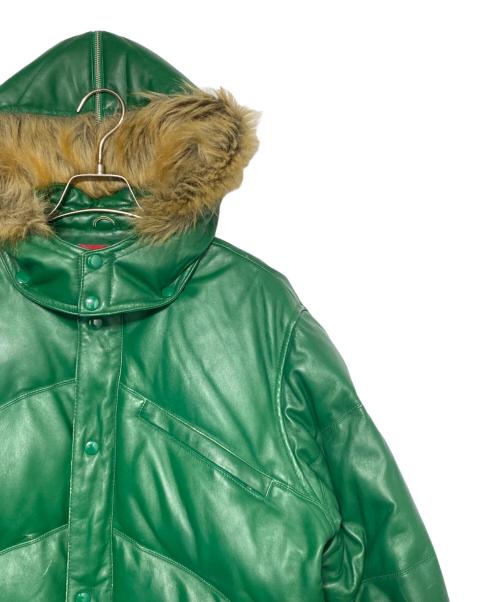 SUPREME（シュプリーム）SUPREME (シュプリーム) 07SS Leather Down Jacket グリーン サイズ:Lの古着・服飾アイテム