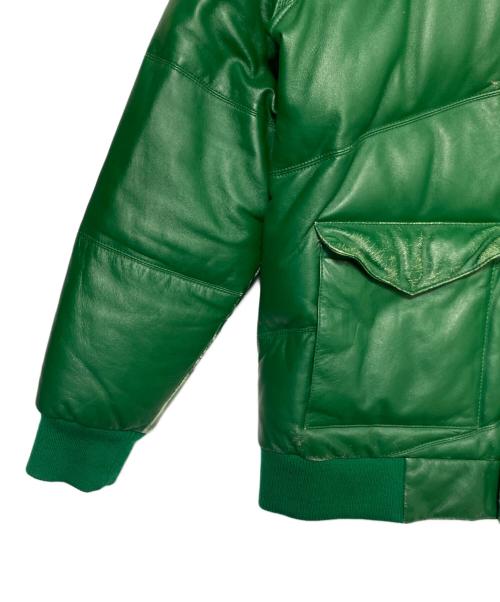 SUPREME（シュプリーム）SUPREME (シュプリーム) 07SS Leather Down Jacket グリーン サイズ:Lの古着・服飾アイテム