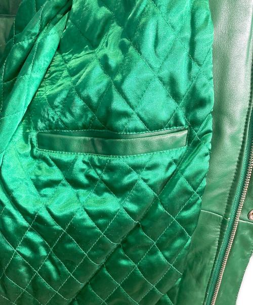 SUPREME（シュプリーム）SUPREME (シュプリーム) 07SS Leather Down Jacket グリーン サイズ:Lの古着・服飾アイテム