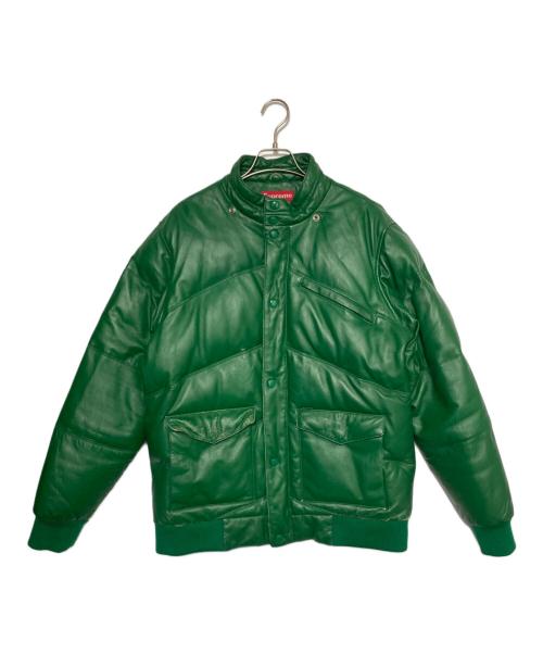 SUPREME（シュプリーム）SUPREME (シュプリーム) 07SS Leather Down Jacket グリーン サイズ:Lの古着・服飾アイテム