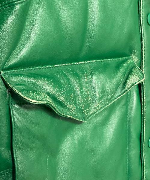 SUPREME（シュプリーム）SUPREME (シュプリーム) 07SS Leather Down Jacket グリーン サイズ:Lの古着・服飾アイテム