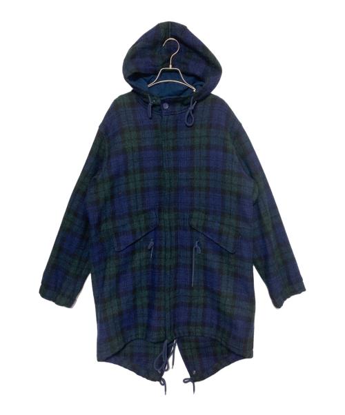 SUPREME（シュプリーム）SUPREME (シュプリーム) Harris Tweed (ハリスツイード) Wool Fishtail Parka ブルー×グリーン サイズ:Lの古着・服飾アイテム