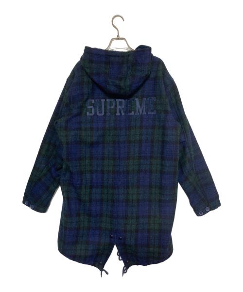 SUPREME（シュプリーム）SUPREME (シュプリーム) Harris Tweed (ハリスツイード) Wool Fishtail Parka ブルー×グリーン サイズ:Lの古着・服飾アイテム