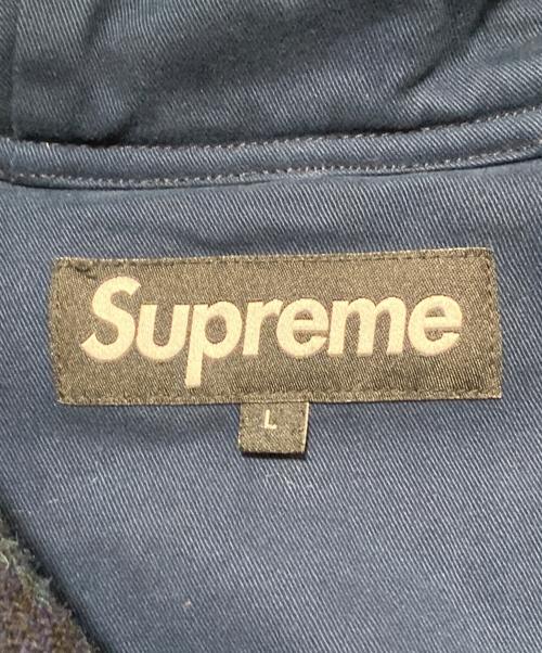 SUPREME（シュプリーム）SUPREME (シュプリーム) Harris Tweed (ハリスツイード) Wool Fishtail Parka ブルー×グリーン サイズ:Lの古着・服飾アイテム