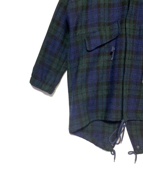 SUPREME（シュプリーム）SUPREME (シュプリーム) Harris Tweed (ハリスツイード) Wool Fishtail Parka ブルー×グリーン サイズ:Lの古着・服飾アイテム