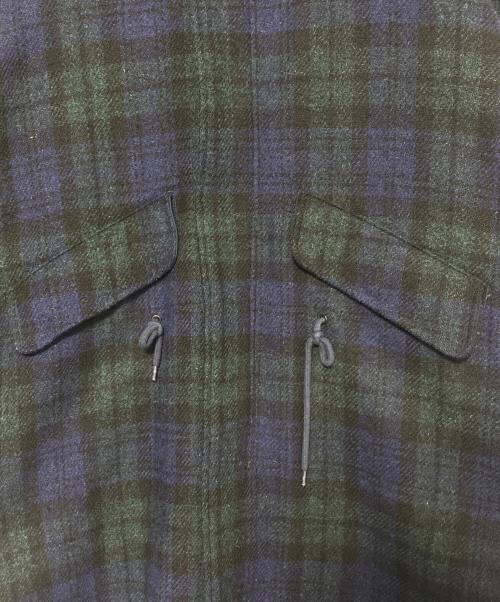 SUPREME（シュプリーム）SUPREME (シュプリーム) Harris Tweed (ハリスツイード) Wool Fishtail Parka ブルー×グリーン サイズ:Lの古着・服飾アイテム