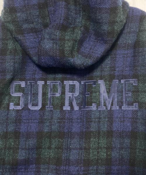 SUPREME（シュプリーム）SUPREME (シュプリーム) Harris Tweed (ハリスツイード) Wool Fishtail Parka ブルー×グリーン サイズ:Lの古着・服飾アイテム