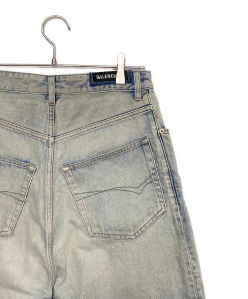 BALENCIAGA（バレンシアガ）BALENCIAGA (バレンシアガ) クラッシュ加工ウォッシュドワイドバギーデニムパンツ インディゴ サイズ:XXSの古着・服飾アイテム