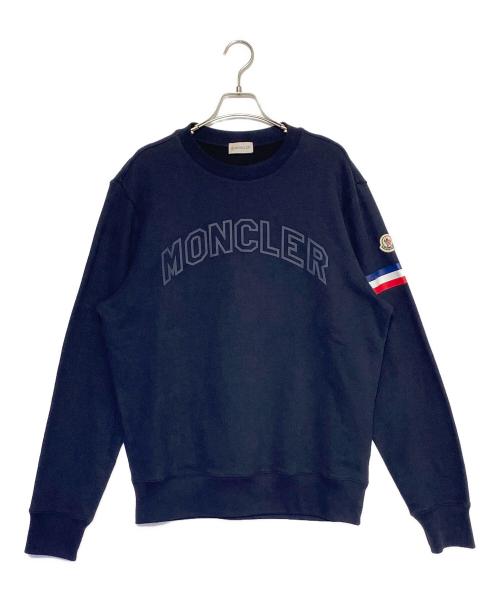 MONCLER（モンクレール）MONCLER (モンクレール) フロントアーチロゴ クルーネックスウェットトレーナー ネイビー サイズ:Mの古着・服飾アイテム