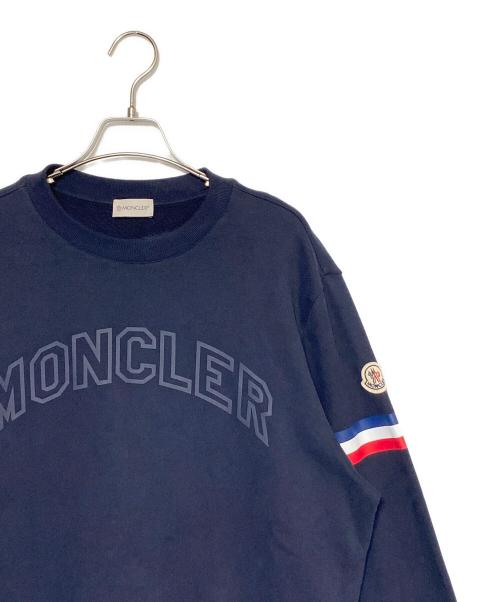 MONCLER（モンクレール）MONCLER (モンクレール) フロントアーチロゴ クルーネックスウェットトレーナー ネイビー サイズ:Mの古着・服飾アイテム