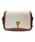 AMI Alexandre Mattiussi（アミアレクサンドルマテュッシ）の古着「Ami Logo Plate Shoulder Bag/ハートチャームショルダー」｜ブラウン×アイボリー