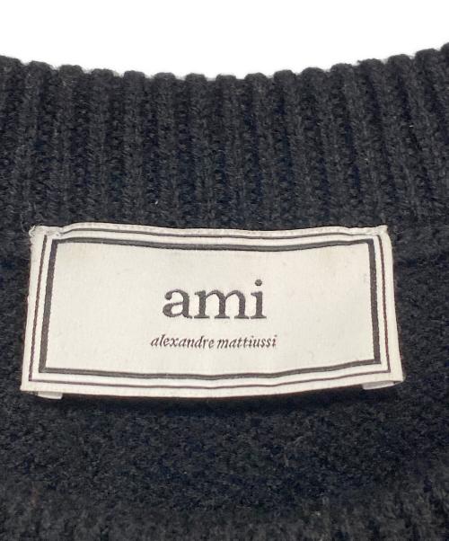 AMI Alexandre Mattiussi（アミアレクサンドルマテュッシ）AMI Alexandre Mattiussi (アミアレクサンドルマテュッシ) ハートロゴクルーネックセーター ブラック サイズ:Sの古着・服飾アイテム