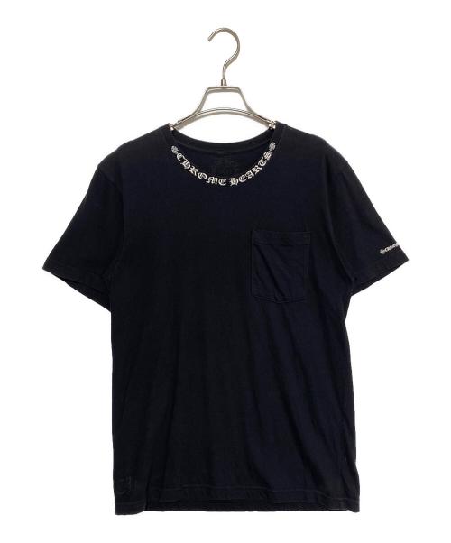 CHROME HEARTS（クロムハーツ）CHROME HEARTS (クロムハーツ) Neck Logo S/S Tee ブラック サイズ:Mの古着・服飾アイテム