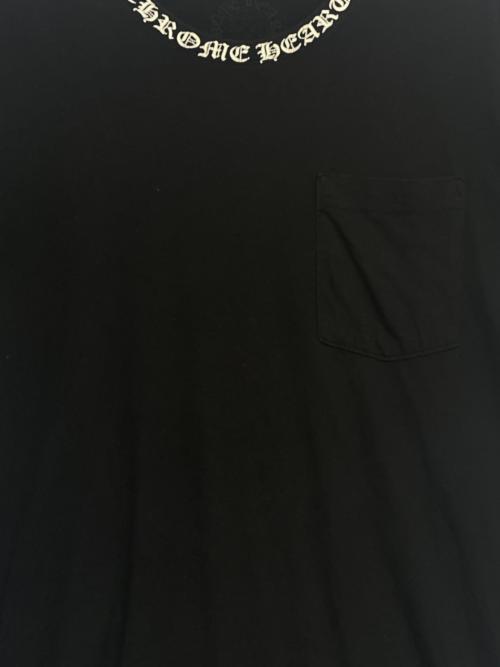 CHROME HEARTS（クロムハーツ）CHROME HEARTS (クロムハーツ) Neck Logo S/S Tee ブラック サイズ:Mの古着・服飾アイテム