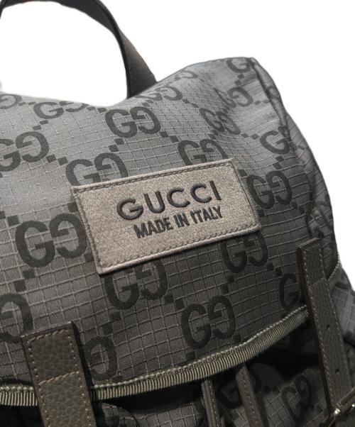 GUCCI（グッチ）GUCCI (グッチ) GGリップストップ バックパック グレー サイズ:-の古着・服飾アイテム