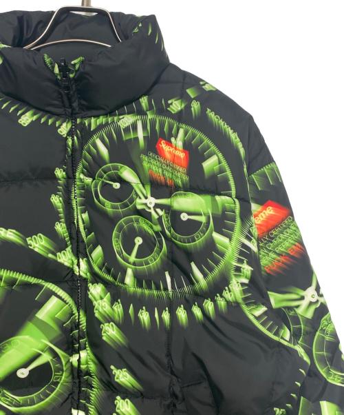 SUPREME（シュプリーム）Supreme (シュプリーム) Watches Reversible Puffy Jacket ブラック×グリーン サイズ:Sの古着・服飾アイテム