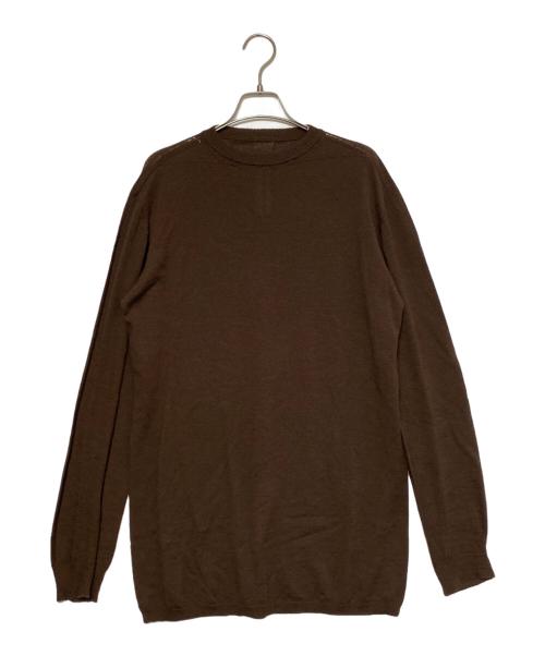 RICK OWENS（リックオウエンス）RICK OWENS (リックオウエンス) OVERSIZED ROUND NECK ブラウン サイズ:ONE SIZEの古着・服飾アイテム
