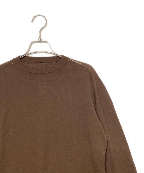 RICK OWENS（リックオウエンス）RICK OWENS (リックオウエンス) OVERSIZED ROUND NECK ブラウン サイズ:ONE SIZEの古着・服飾アイテム