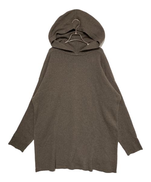 RICK OWENS（リックオウエンス）RICK OWENS (リックオウエンス) OVERSIZED KNIT HOODIE ブラウン サイズ:Mの古着・服飾アイテム