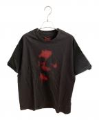 Y's for men×MASSESワイズフォーメン×マシス）の古着「COTTON SINGLE PRINT ROUND NECK SHORT SLEEVE T」｜ブラック