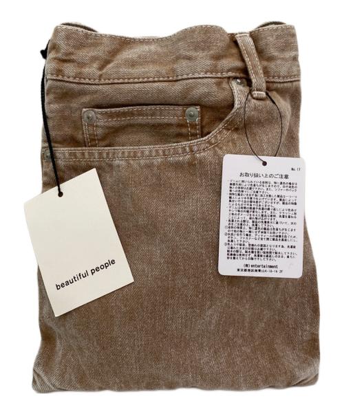 beautiful people（ビューティフルピープル）beautiful people (ビューティフルピープル) excerption denim bleached sacoche ベージュの古着・服飾アイテム