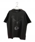 Y's for menワイズフォーメン）の古着「COTTON SINGLE PRINT ROUND NECK SHORT SLEEVE T」｜ブラック