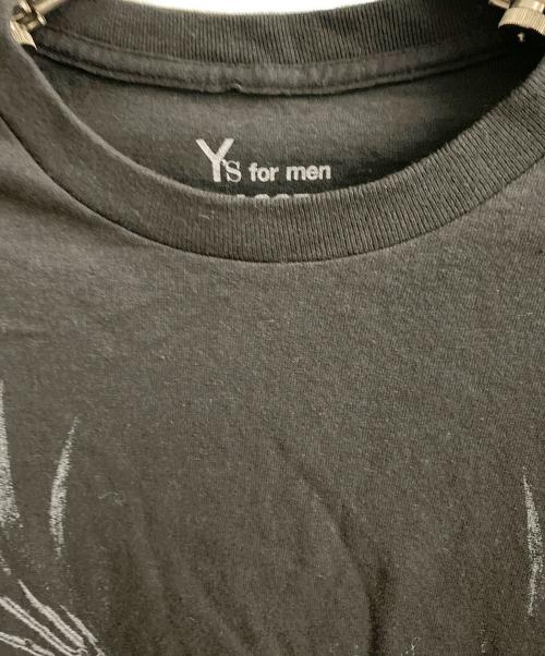 Y's for men（ワイズフォーメン）Y's for men (ワイズフォーメン) COTTON SINGLE PRINT ROUND NECK SHORT SLEEVE T ブラック サイズ:Lの古着・服飾アイテム