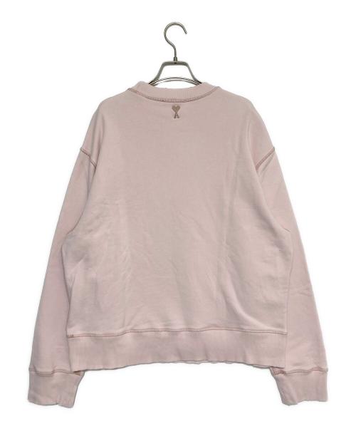 AMI Alexandre Mattiussi（アミアレクサンドルマテュッシ）AMI Alexandre Mattiussi (アミアレクサンドルマテュッシ) バックハートロゴダメージスウェット ライトピンク サイズ:Mの古着・服飾アイテム