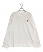 AMI Alexandre Mattiussiアミアレクサンドルマテュッシ）の古着「ハートロゴ長袖Tシャツ」｜ホワイト