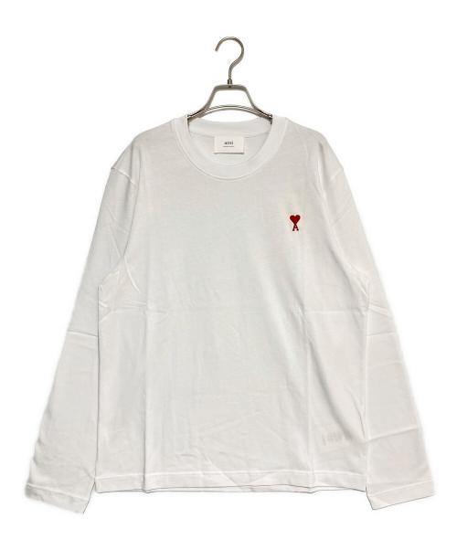 AMI Alexandre Mattiussi（アミアレクサンドルマテュッシ）AMI Alexandre Mattiussi (アミアレクサンドルマテュッシ) ハートロゴ長袖Tシャツ ホワイト サイズ:XLの古着・服飾アイテム