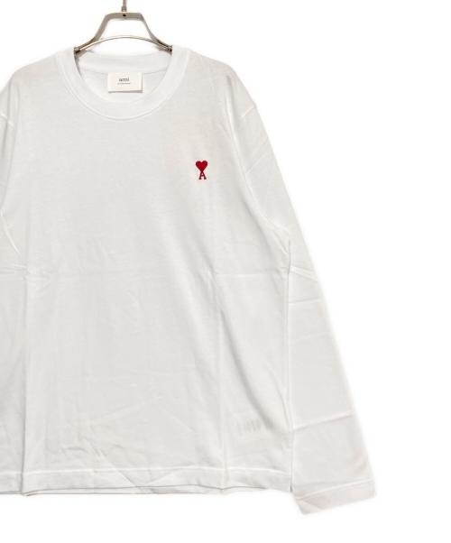 AMI Alexandre Mattiussi（アミアレクサンドルマテュッシ）AMI Alexandre Mattiussi (アミアレクサンドルマテュッシ) ハートロゴ長袖Tシャツ ホワイト サイズ:XLの古着・服飾アイテム