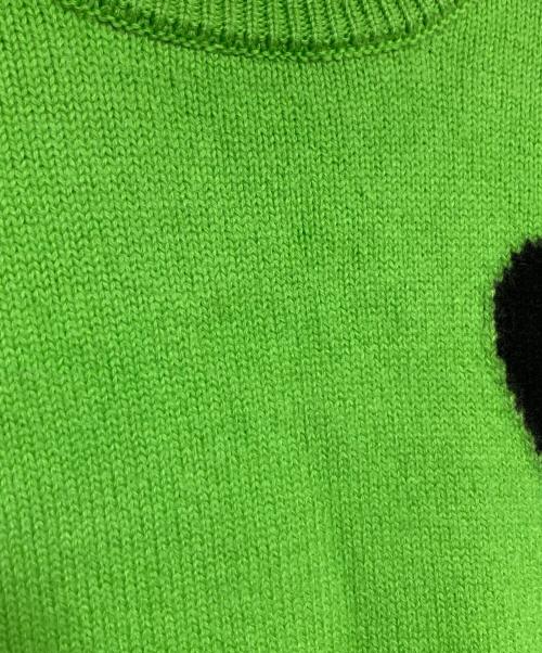 AMI Alexandre Mattiussi（アミアレクサンドルマテュッシ）AMI Alexandre Mattiussi (アミアレクサンドルマテュッシ) ハートロゴクルーネックセーター 黄緑 サイズ:XSの古着・服飾アイテム