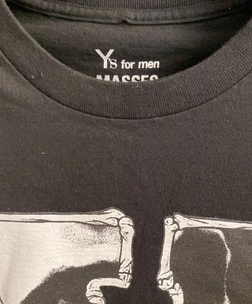 Y's for men（ワイズフォーメン）Y's for men (ワイズフォーメン) MASSES (マシス) COTTON SINGLE PRINT ROUND NECK SHORT SLEEVE T ブラック サイズ:3の古着・服飾アイテム
