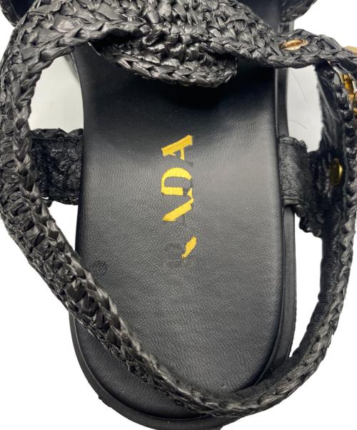 PRADA（プラダ）PRADA (プラダ) ケージサンダル モノリス クロシェ ブラック サイズ:36の古着・服飾アイテム