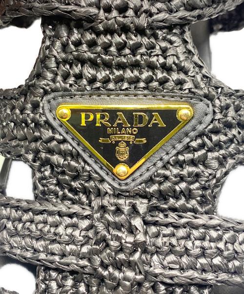 PRADA（プラダ）PRADA (プラダ) ケージサンダル モノリス クロシェ ブラック サイズ:36の古着・服飾アイテム