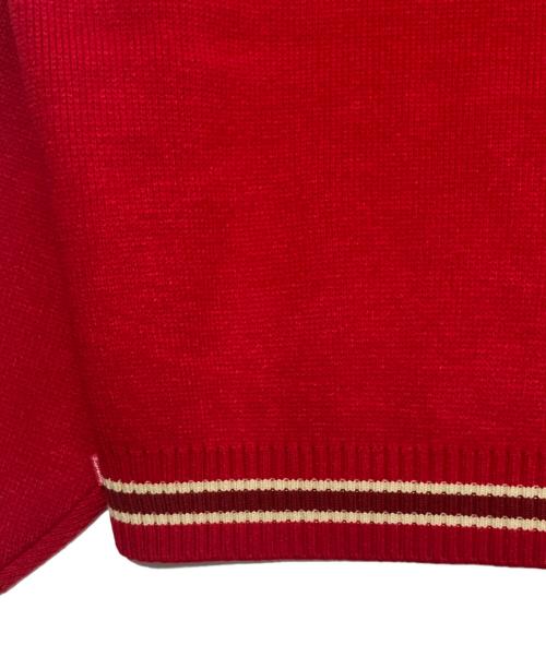 SUPREME（シュプリーム）Supreme (シュプリーム) Script Stripe Half Zip Sweater レッド サイズ:Mの古着・服飾アイテム