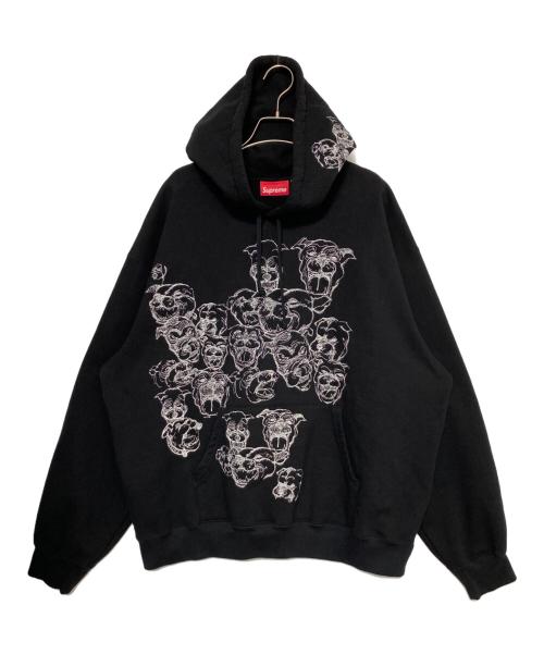 SUPREME（シュプリーム）Supreme (シュプリーム) Pitbulls Embroidered Hooded Sweatshirt ブラック サイズ:XLの古着・服飾アイテム