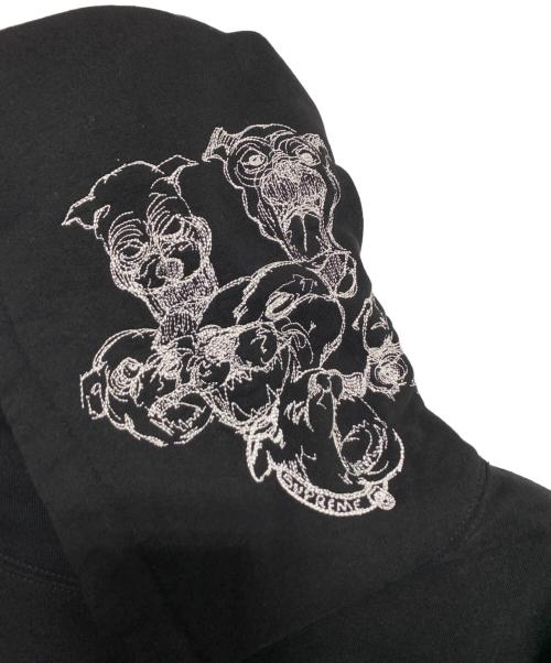 SUPREME（シュプリーム）Supreme (シュプリーム) Pitbulls Embroidered Hooded Sweatshirt ブラック サイズ:XLの古着・服飾アイテム