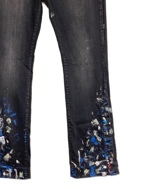 AMIRI（アミリ）AMIRI (アミリ) Paint Splatter Flare Jean ブラック サイズ:Mの古着・服飾アイテム