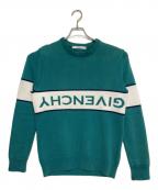 GIVENCHYジバンシィ）の古着「リバースロゴコットンセーター」｜ミントグリーン