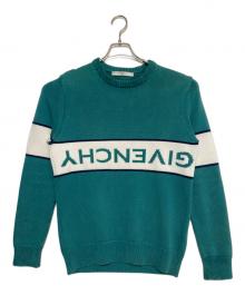 GIVENCHY（ジバンシィ）の古着「リバースロゴコットンセーター」｜ミントグリーン