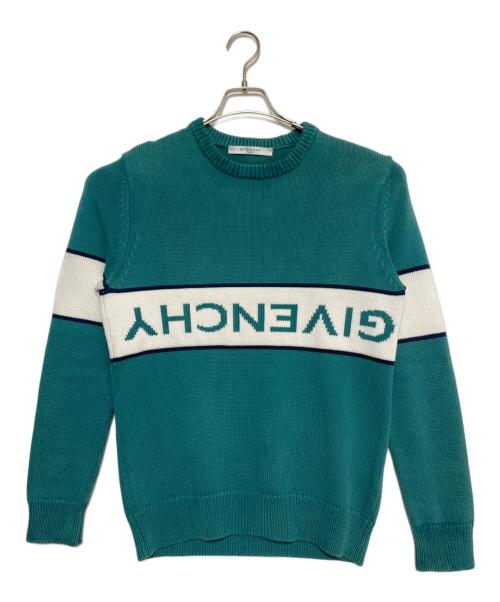 GIVENCHY（ジバンシィ）GIVENCHY (ジバンシィ) リバースロゴコットンセーター ミントグリーン サイズ:Sの古着・服飾アイテム